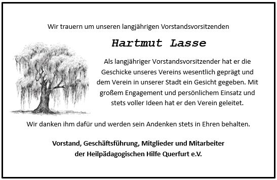Gedenken an Hartmut Lasse