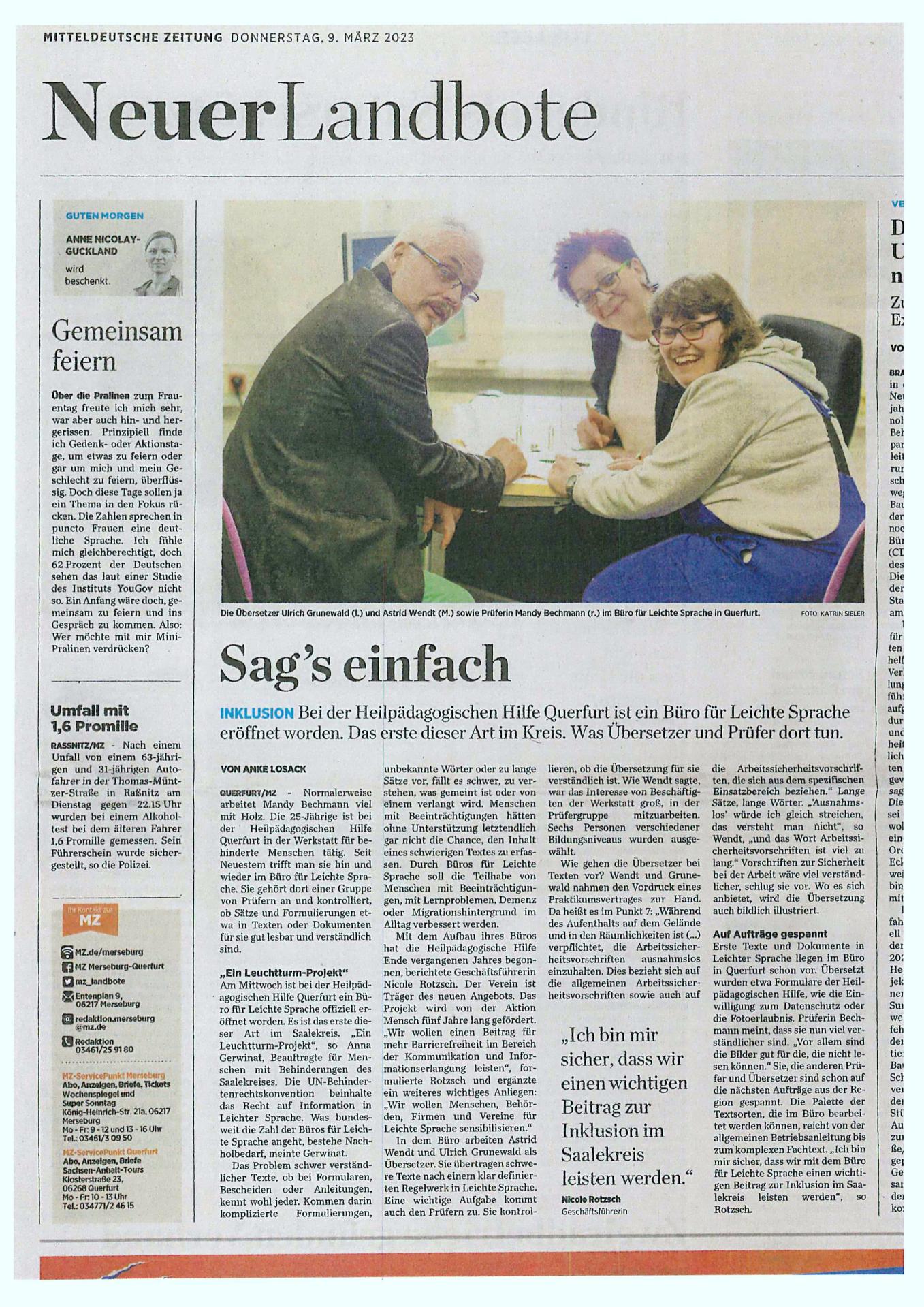 Artikel Neuer Landbote Artikel Neuer Landbote